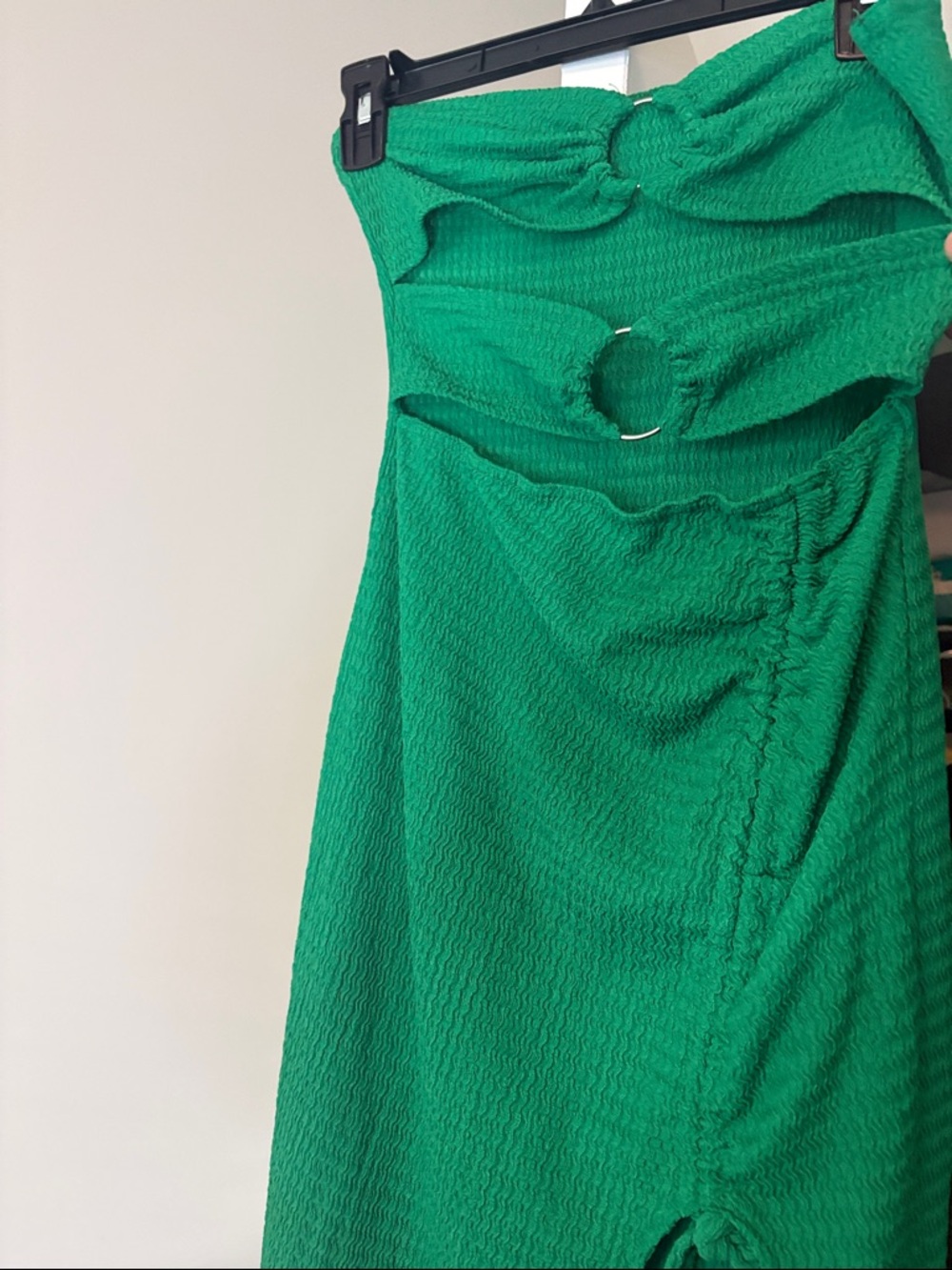 SHEIN Green Cutout Maxi Dress with Ring Detail